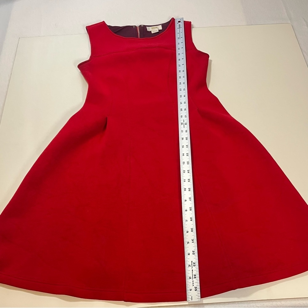 Anthropologie Maeve Dress Womens M Red Fit & Flare Sleeveless Zip Lined Party - Picture 7 of 16